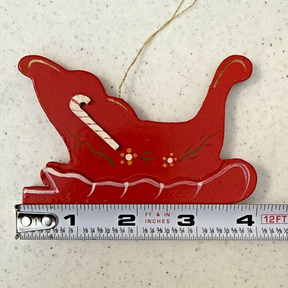 Vtg Wooden Christmas Ornament 8 Lot Rocking Horse Nutcracker Bell Bear Tree - Picture 2 of 16